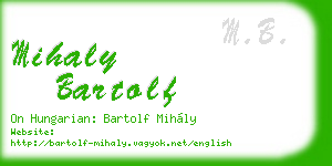 mihaly bartolf business card